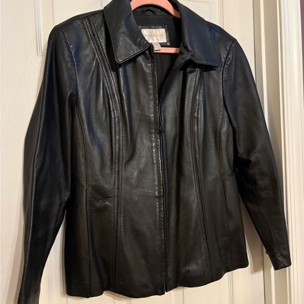 Worthington Black Leather Jacket for Women